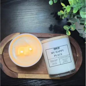 Happy Place Scented Soy Wax Candle in Glass Jar