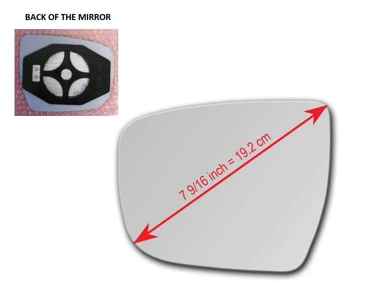 Heated Mirror Glass With Plastic Backing Plate Attached for Nissan Juke 2015 - 2017