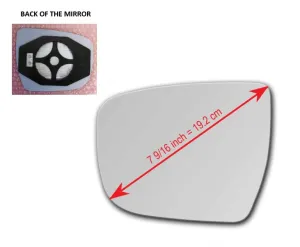Heated Mirror Glass With Plastic Backing Plate Attached for Nissan Juke 2015 - 2017