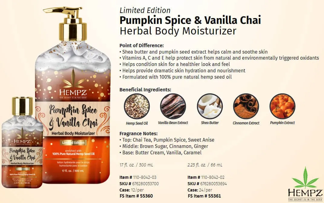Hempz Fall Harvest Display 24 piece