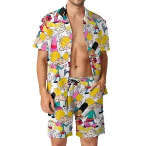 Hey Arnold! White Pattern Leisure Beach Suit