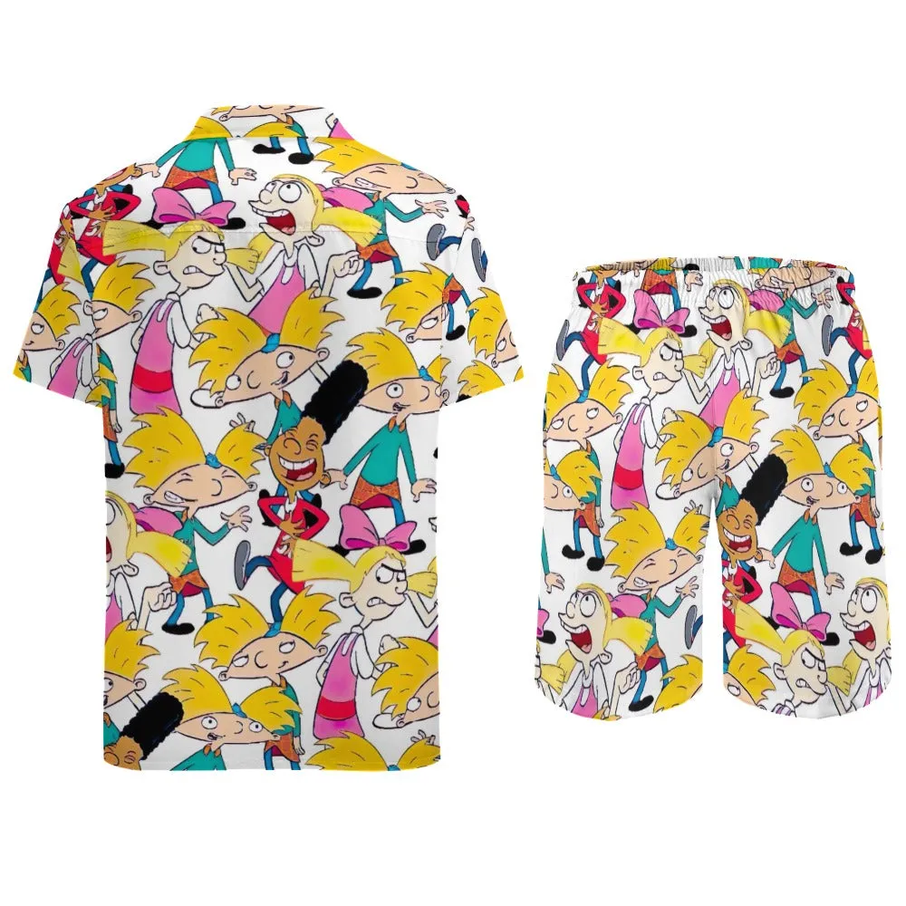 Hey Arnold! White Pattern Leisure Beach Suit