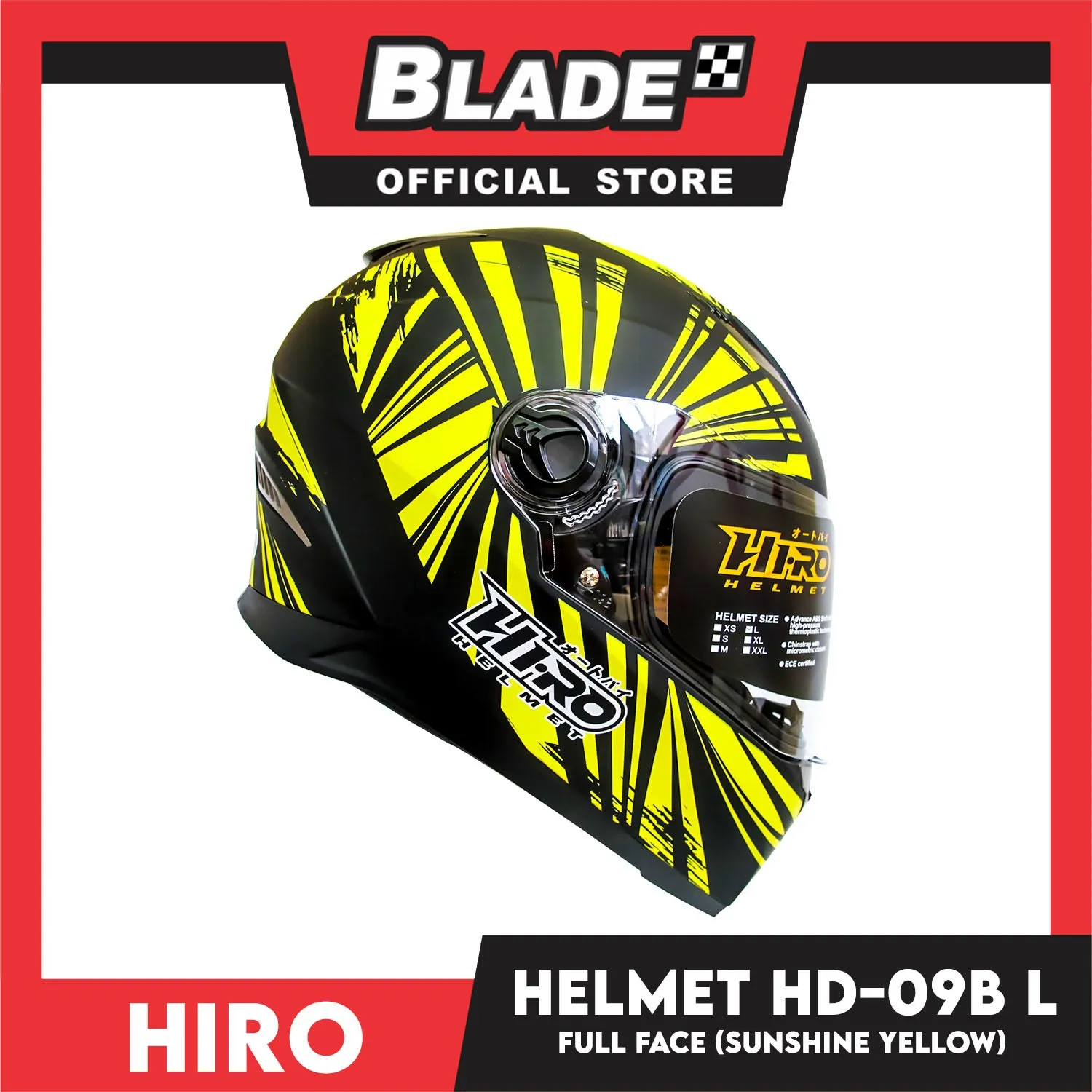 HIRO Helmet HD-09B Sunshine Yellow (Full face) Large