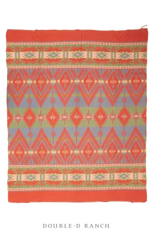 Home, Textile, Camp Blanket, Native American Rug Motifs, Red, Vintage, 161