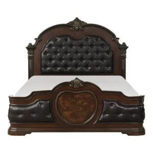 Homelegance Antoinetta Queen Panel Bed in Warm Cherry 1919-1*