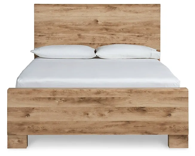 Hyanna King Panel Bed with Mirrored Dresser and Chest