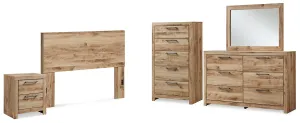 Hyanna Queen Panel Headboard with Mirrored Dresser, Chest and Nightstand
