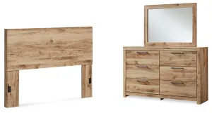 Hyanna Queen Panel Headboard with Mirrored Dresser