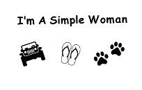 I'm a Simple Woman Dog Paws and Flip Flops, Black Unisex T-shirt