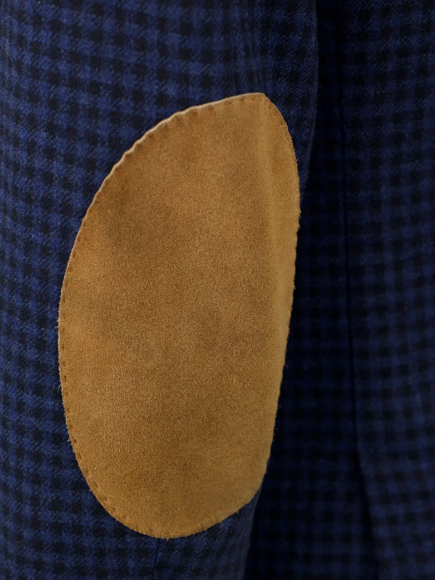 Isaia Blue Wool & Cashmere Gingham-Check Country Jacket