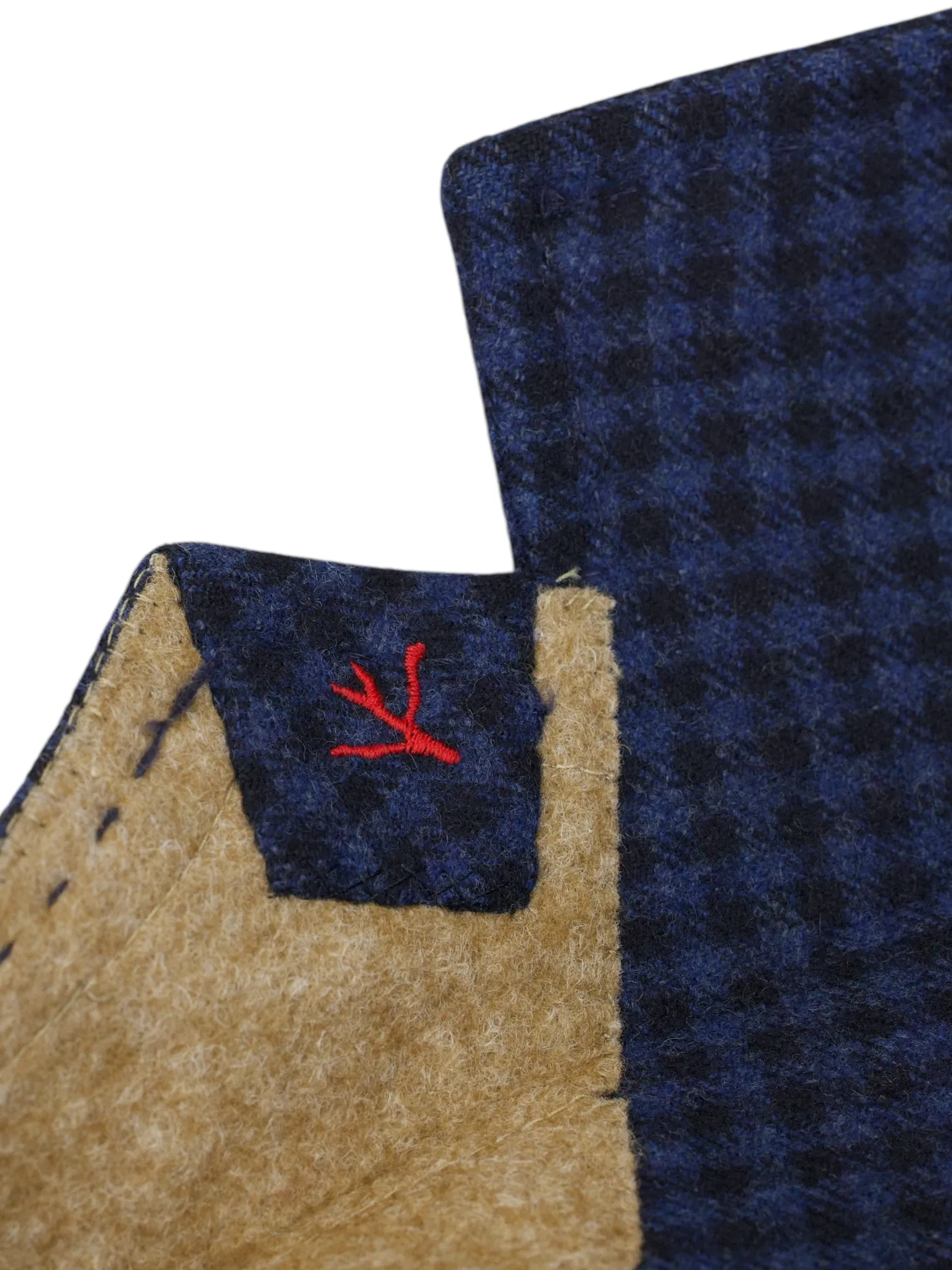 Isaia Blue Wool & Cashmere Gingham-Check Country Jacket
