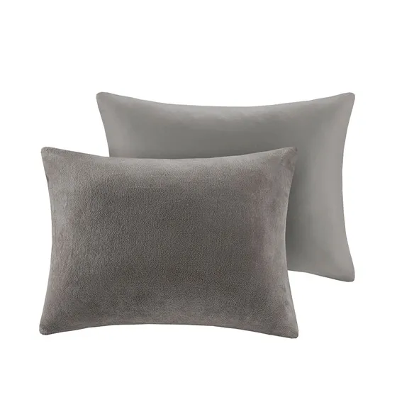 Kai Quilted Reversible Microfiber to Plush Comforter Set (Grey)