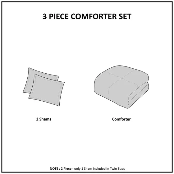 Kai Quilted Reversible Microfiber to Plush Comforter Set (Grey)