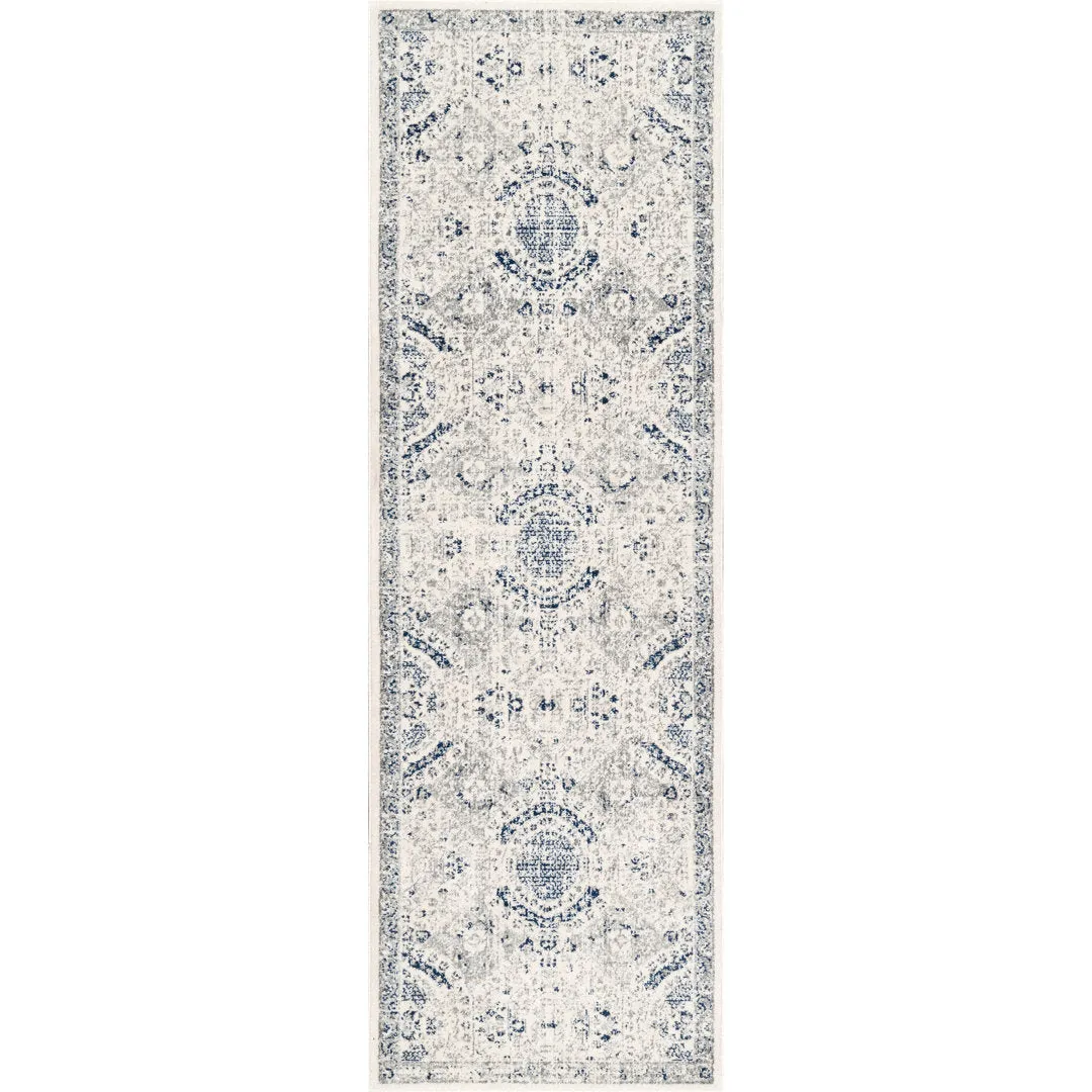 Kristine Power Loom Performance Oriental Blue Rug One Allium Way® Rug Size: Runner 2'6" x 10'