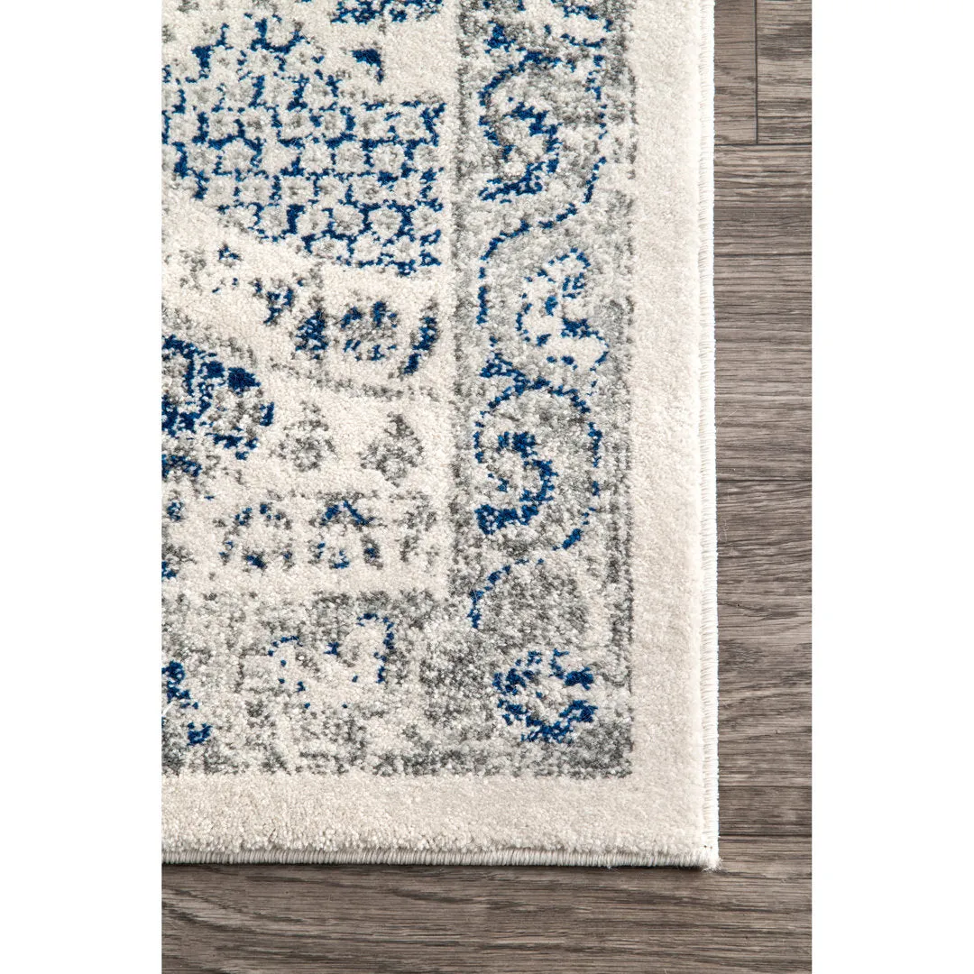 Kristine Power Loom Performance Oriental Blue Rug One Allium Way® Rug Size: Runner 2'6" x 10'