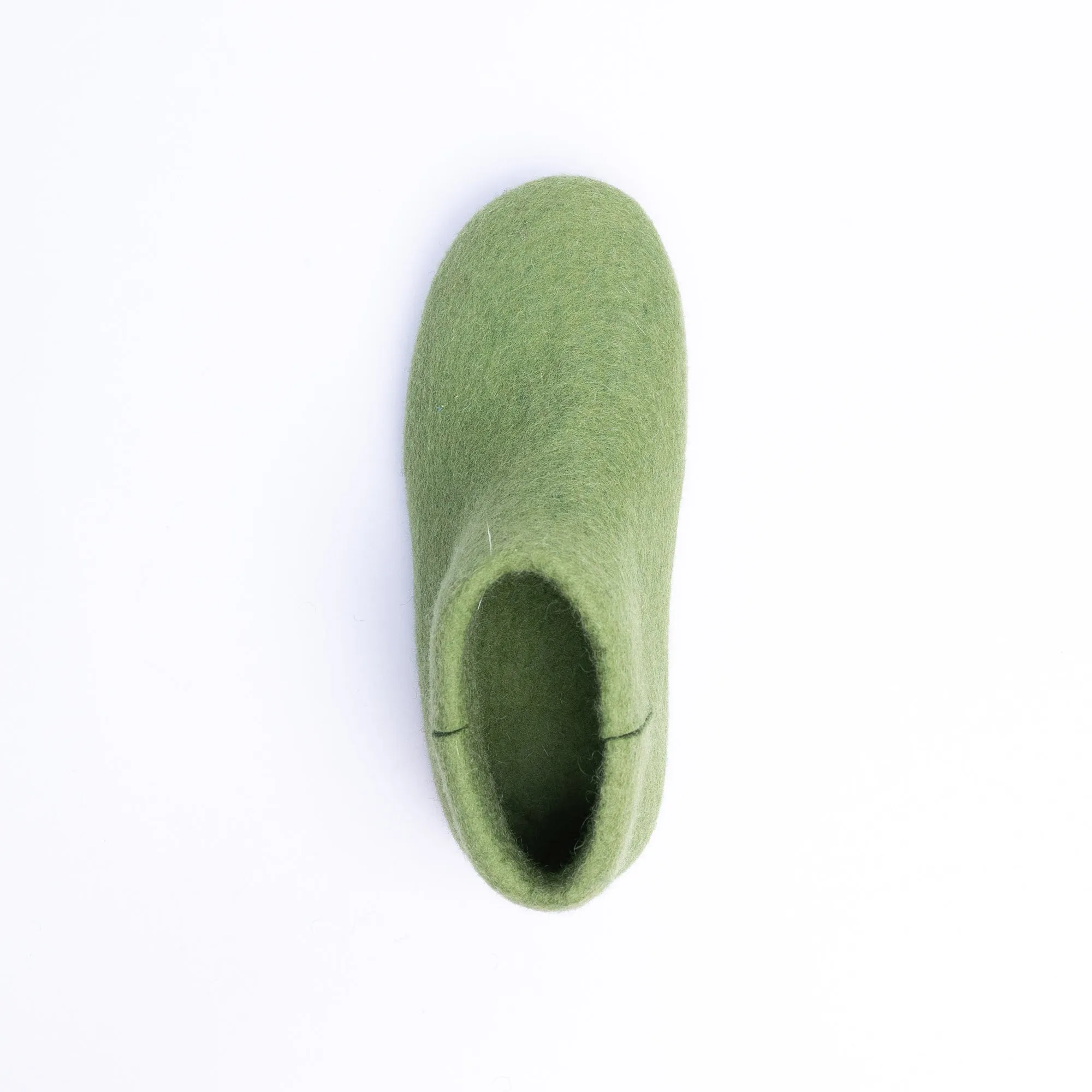 KUUMA – Light Green Wool Felt Boots for Men Warm, Non-Slip, Indoor Comfort