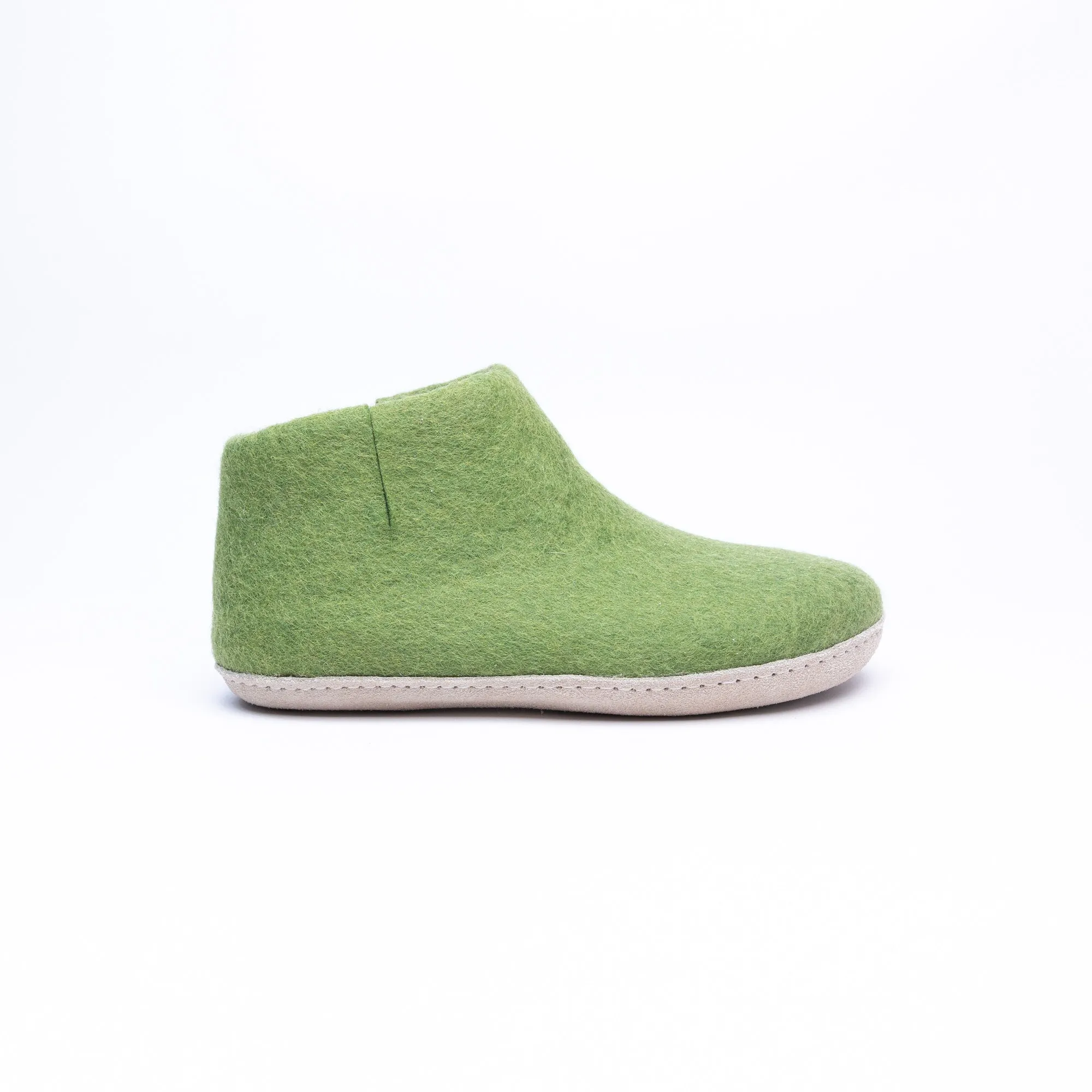 KUUMA – Light Green Wool Felt Boots for Men Warm, Non-Slip, Indoor Comfort