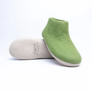 KUUMA – Light Green Wool Felt Boots for Men Warm, Non-Slip, Indoor Comfort