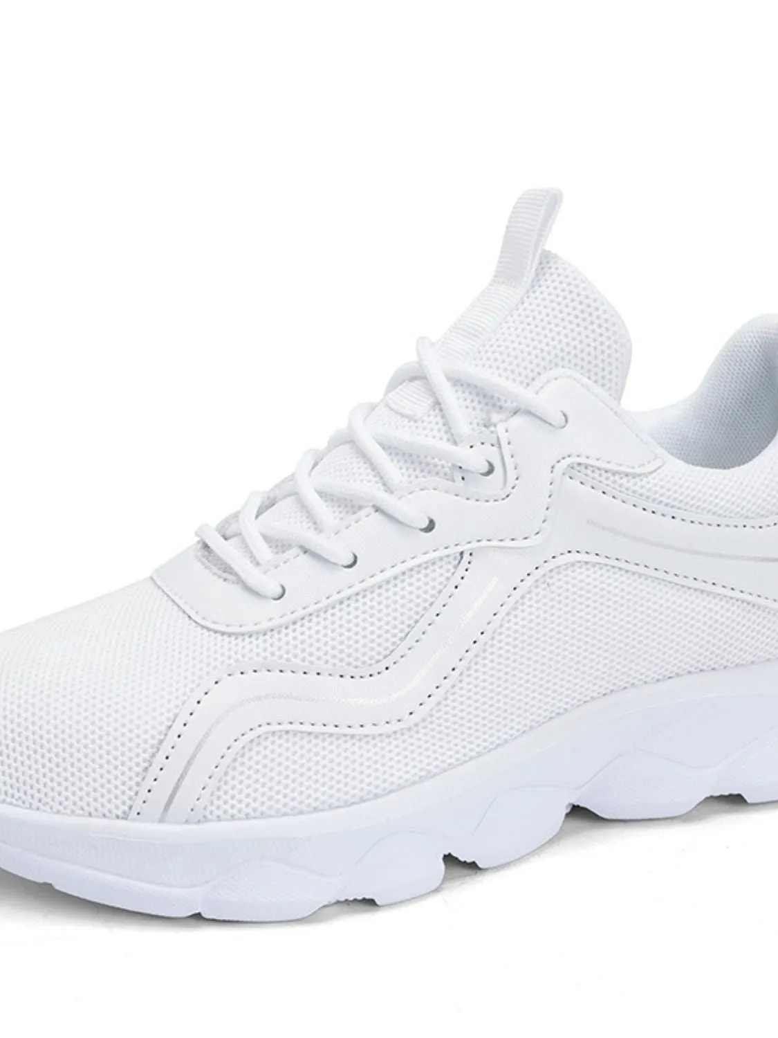 Lace Up Mesh Round Toe Platform Athletic