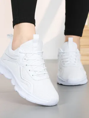 Lace Up Mesh Round Toe Platform Athletic