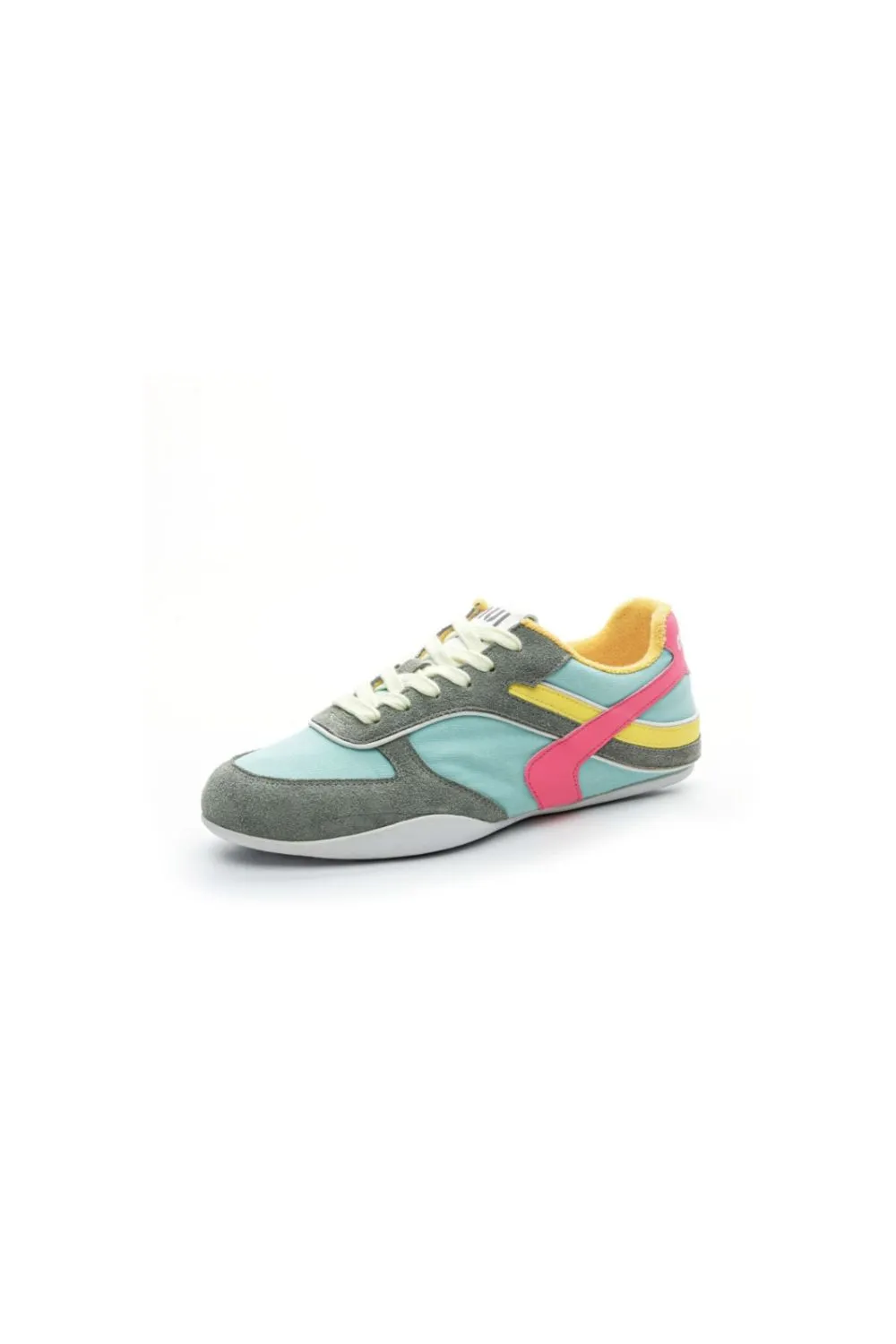 Lace Up Round Toe Contrast Flat Sneakers