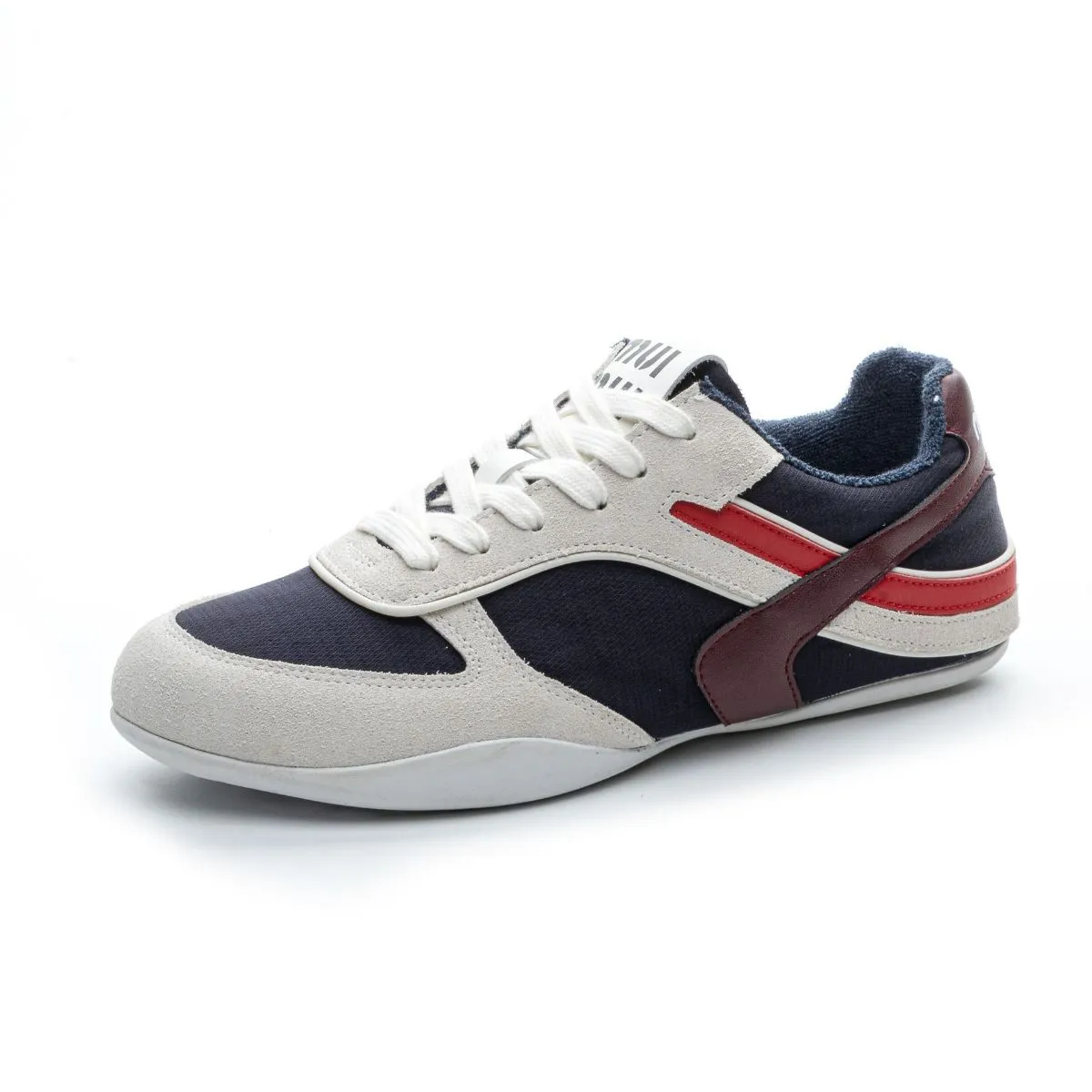 Lace Up Round Toe Contrast Flat Sneakers