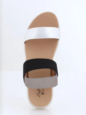 Ladies Soft Style Godana Elastic Multi Strap Sandal - Black