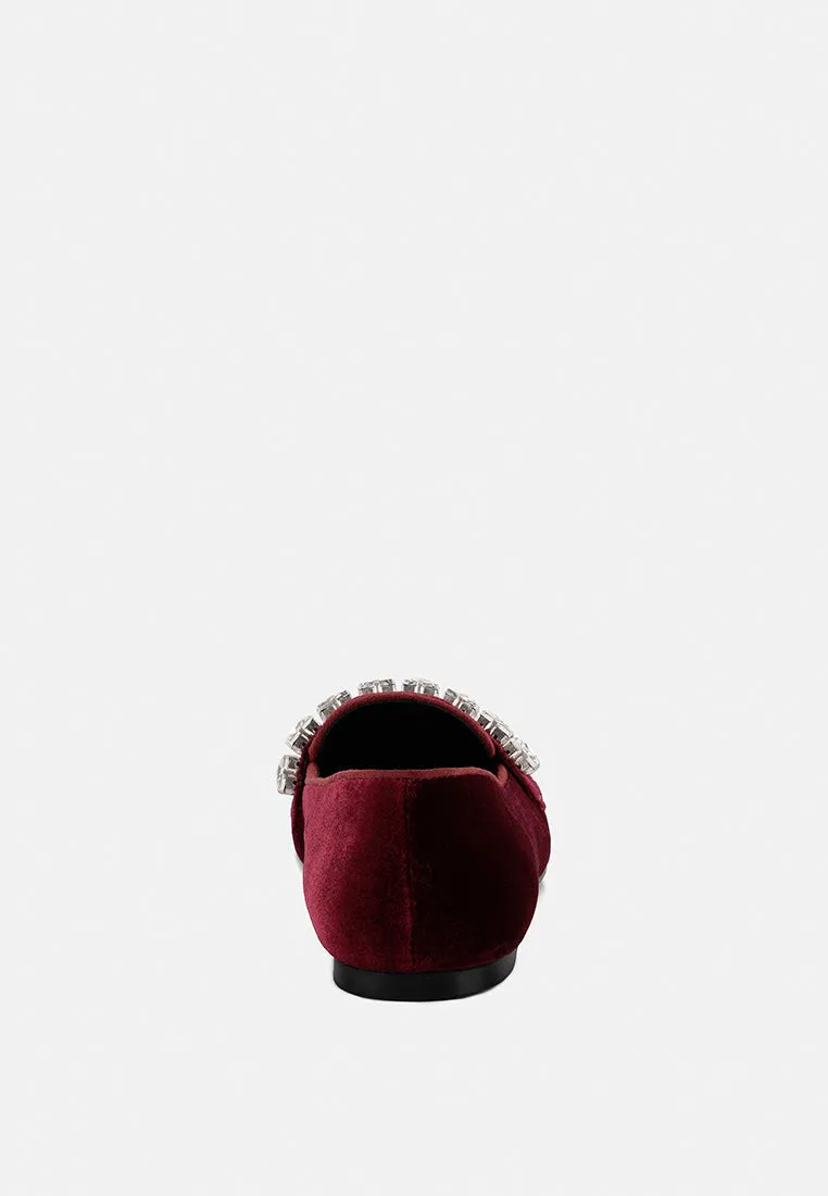 Lamington Handcrafted Velvet Diamante Loafers By Ruw