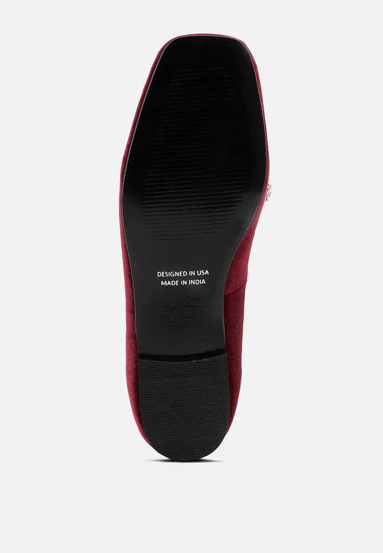 Lamington Handcrafted Velvet Diamante Loafers By Ruw