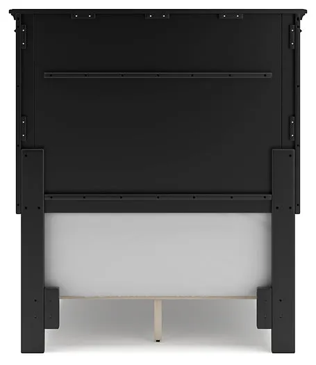 Lanolee Twin Panel Bed with Mirrored Dresser and Chest