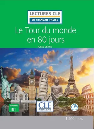Le tour du monde en 80 jours - Niveau 3/B1 - Livre   Audio téléchargeable
