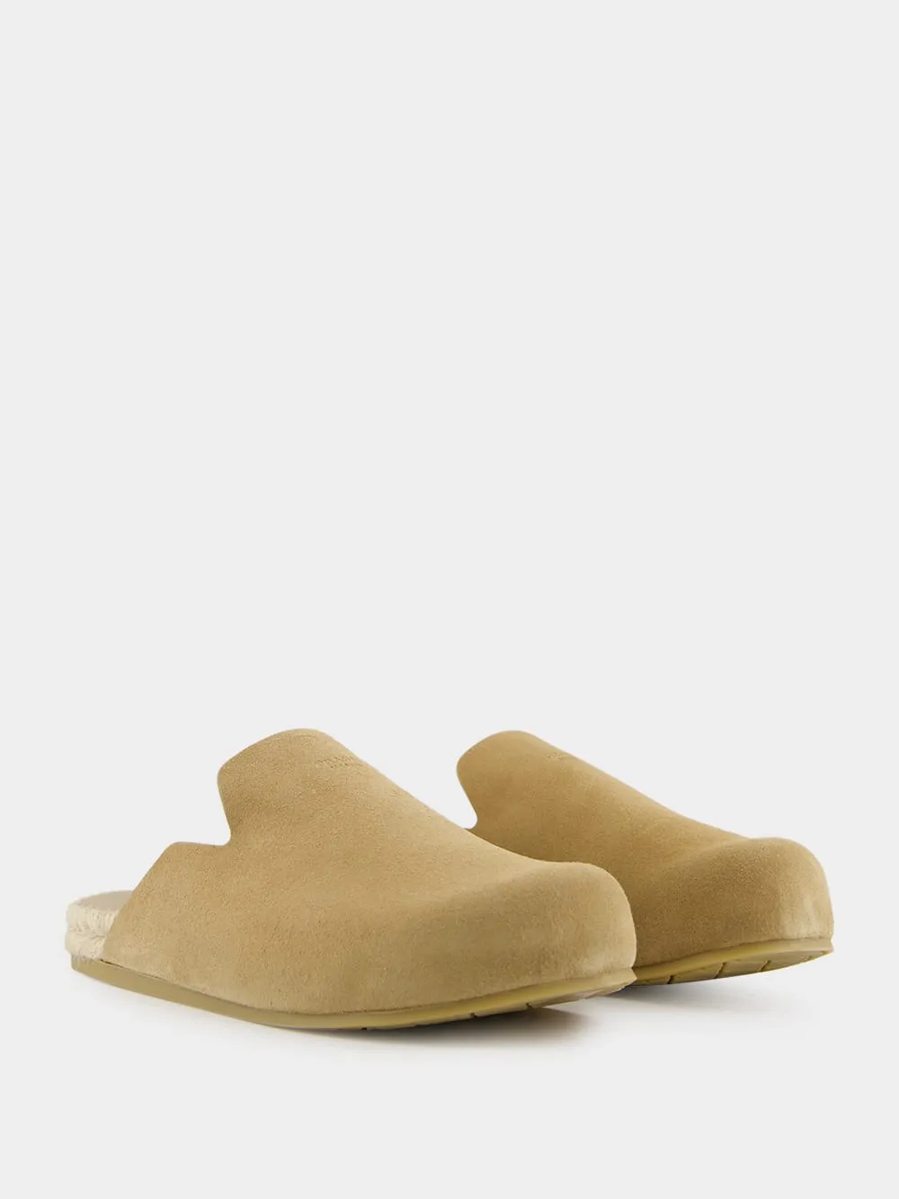 Light Brown Suede Mules