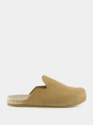 Light Brown Suede Mules
