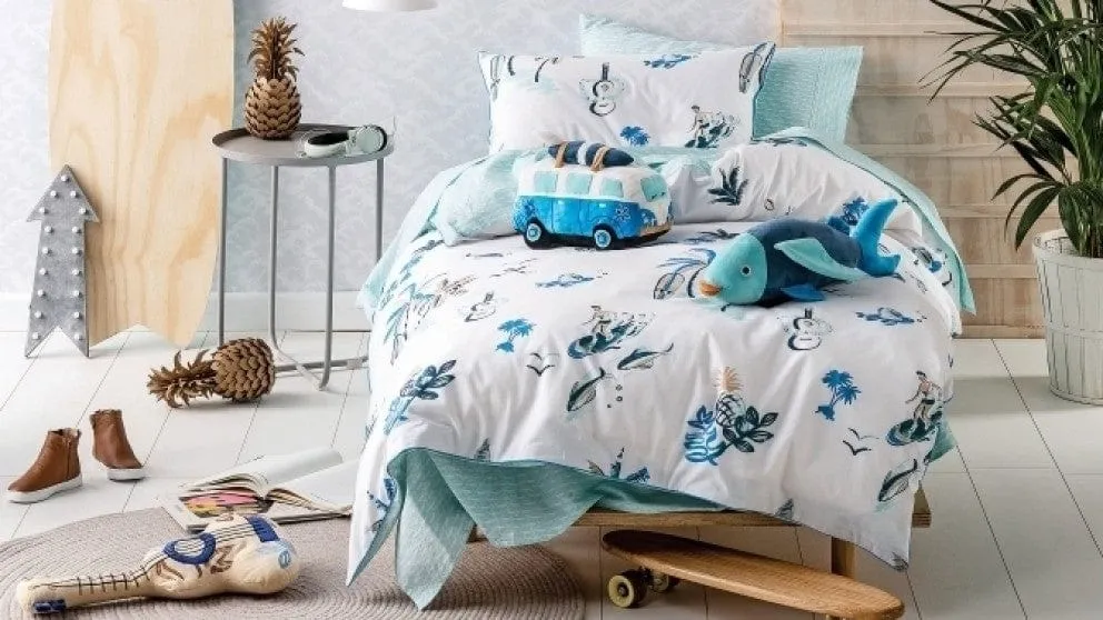 Linen House Hiccups Blue Surfari Duvet Cover Set