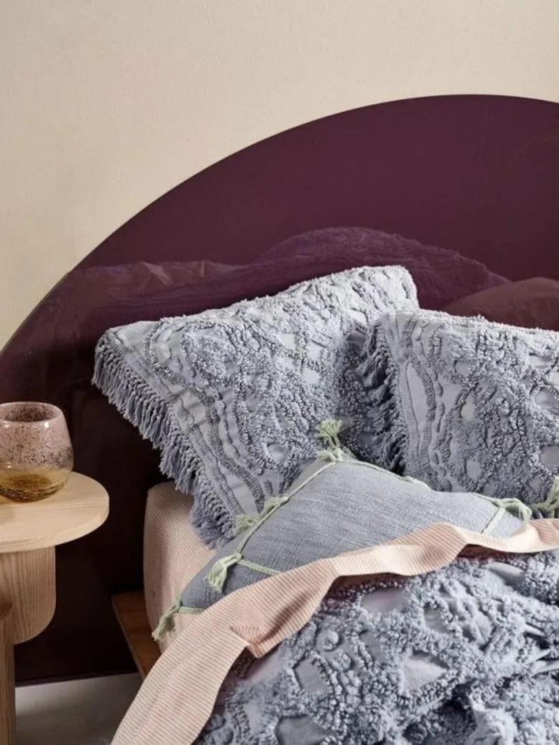 Linen House King Bed Cover SKY Somers Throw