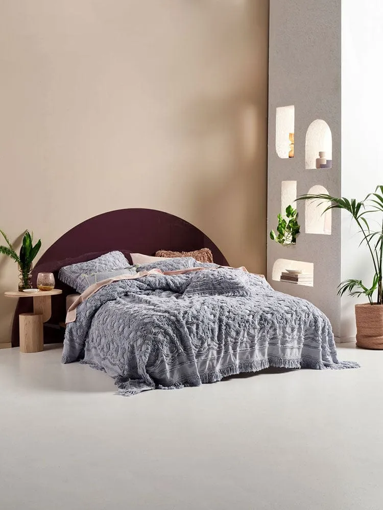 Linen House King Bed Cover SKY Somers Throw