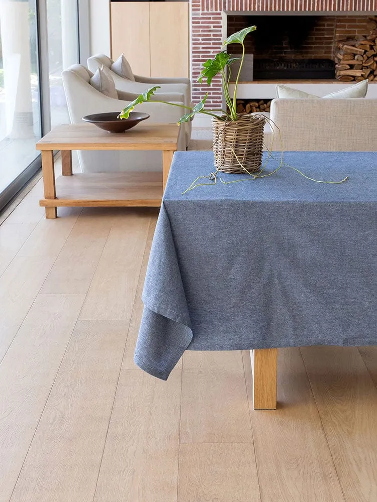 Linen House Revana Chambray Navy Tablecloth