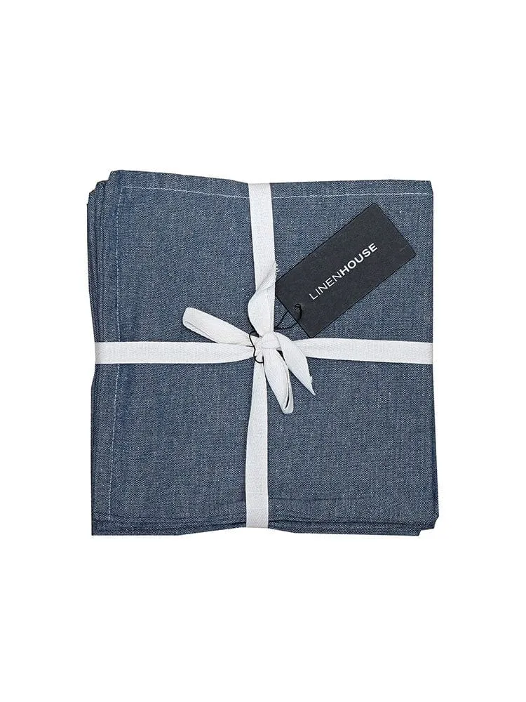 Linen House Revana Chambray Navy Tablecloth