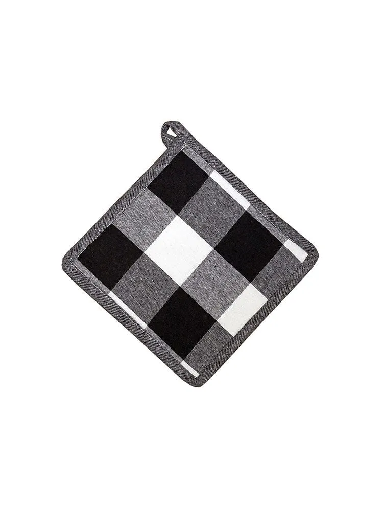 Linen House Revana Check Black Pot Holder