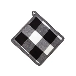 Linen House Revana Check Black Pot Holder