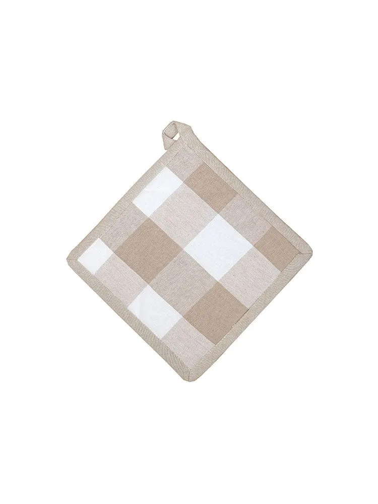 Linen House Revana Check Stone Pot Holder