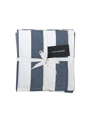 Linen House Revana Stripe Navy Tablecloth