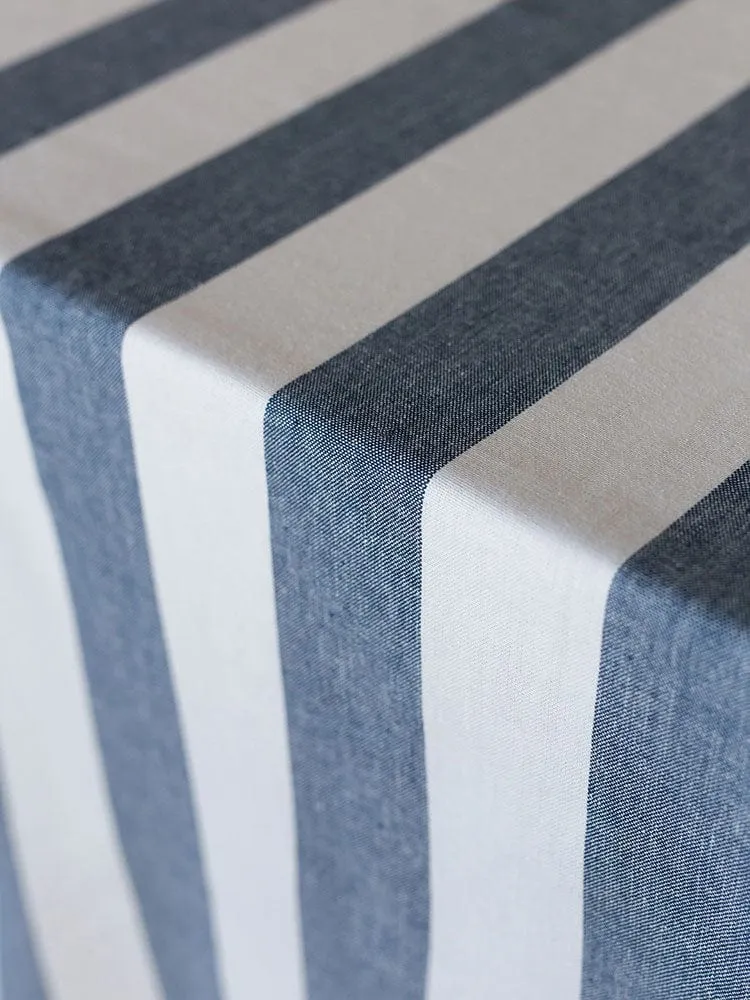 Linen House Revana Stripe Navy Tablecloth