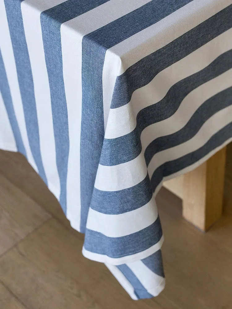 Linen House Revana Stripe Navy Tablecloth