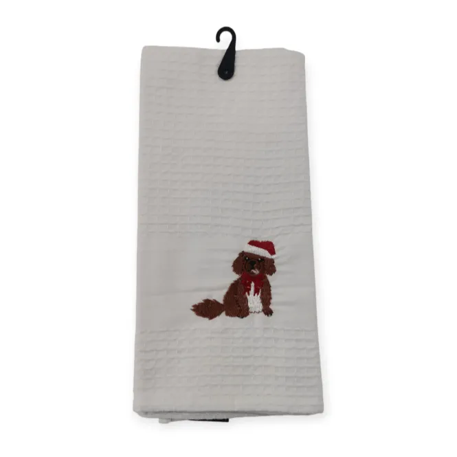 Linen House White Poppy Tea Towel 44x65cm