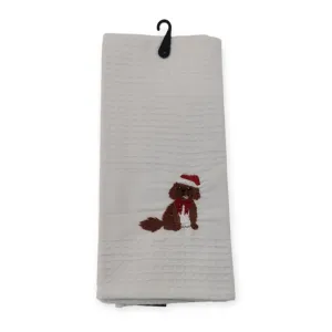 Linen House White Poppy Tea Towel 44x65cm