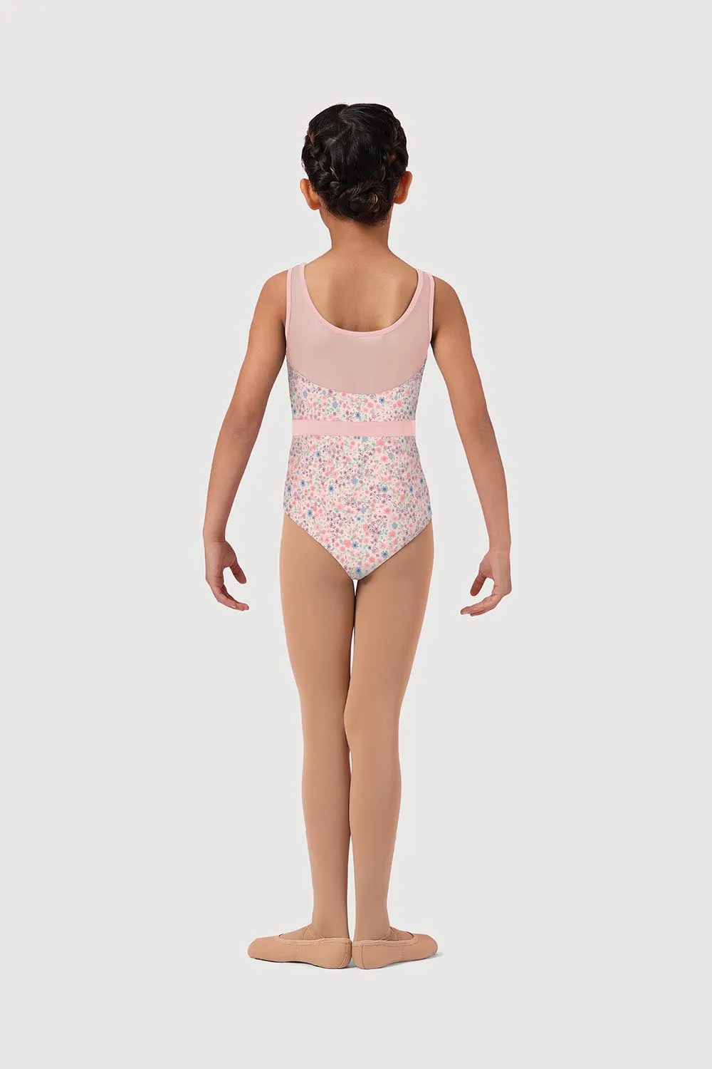 LM5485G - Mirella Ditsy Floral Panel Girls Tank Leotard
