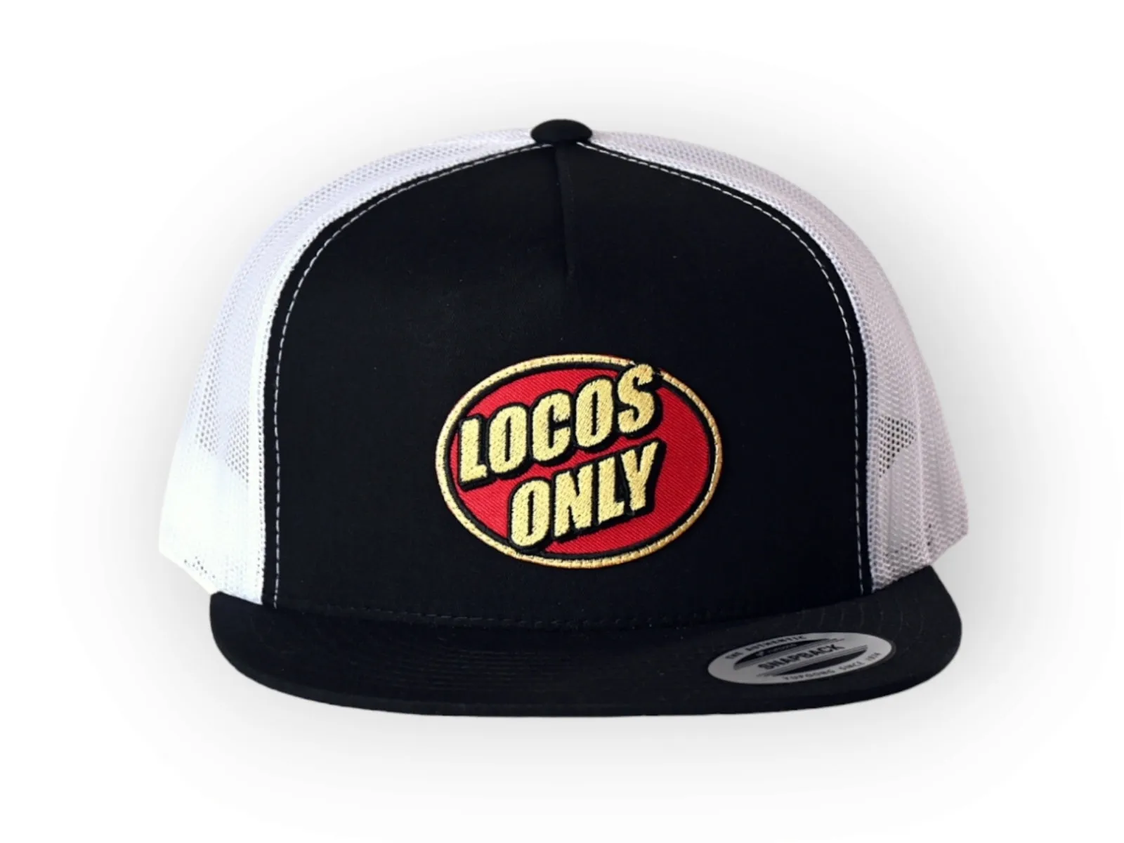 Locos Only Patch Trucker (Black & White w/red patch)