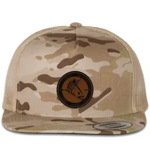 Mad Striper Deco Flat Bill 5 Panel Trucker Snap Back Mulitcam Arid Tan Hat
