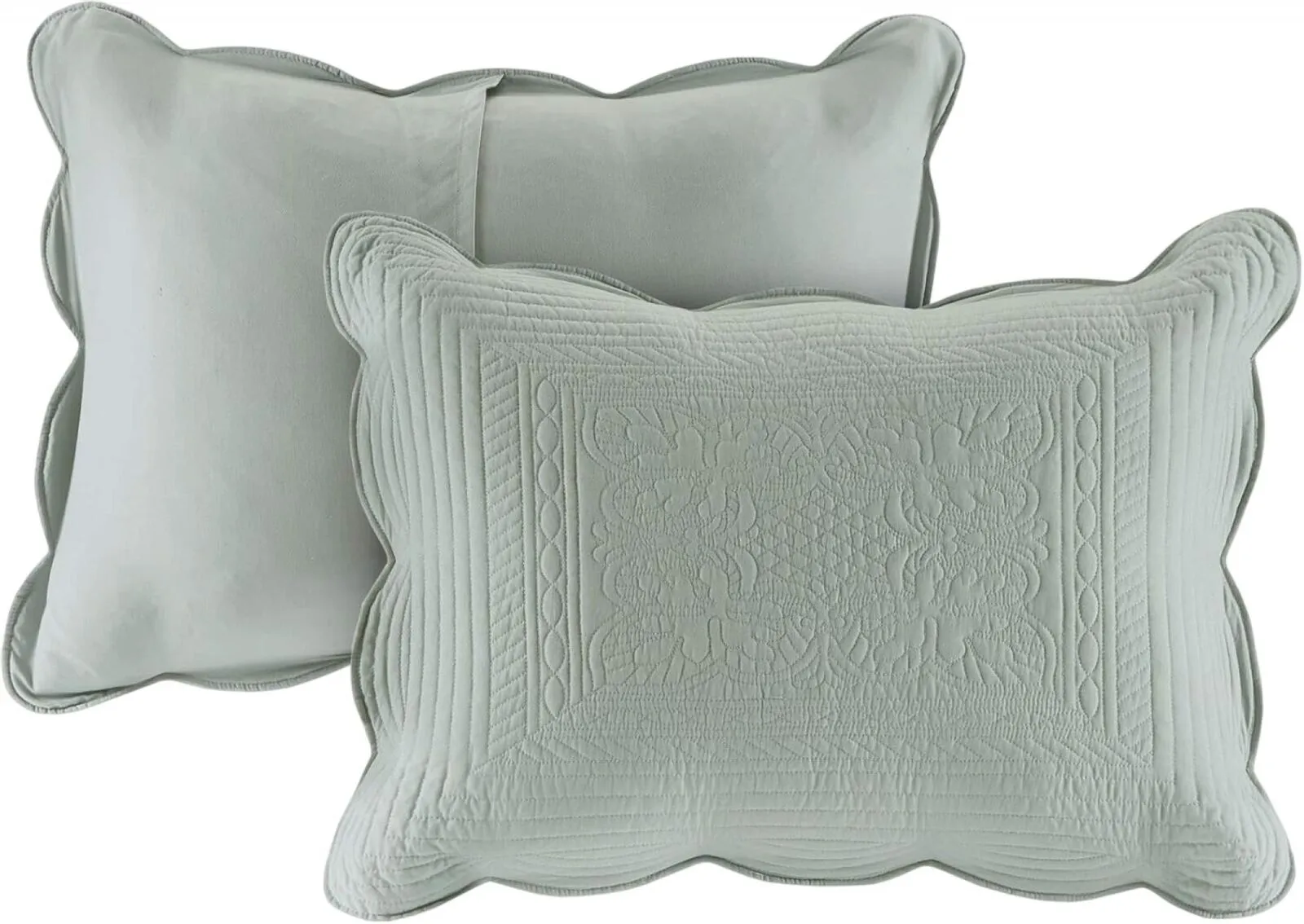 Madison Park 3-Piece Tuscany Brushed Coverlet Set Seafoam Full / Queen
